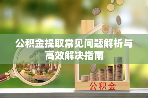 宿城公积金提取常见问题解析与高效解决指南