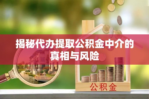 宿城揭秘代办提取公积金中介的真相与风险
