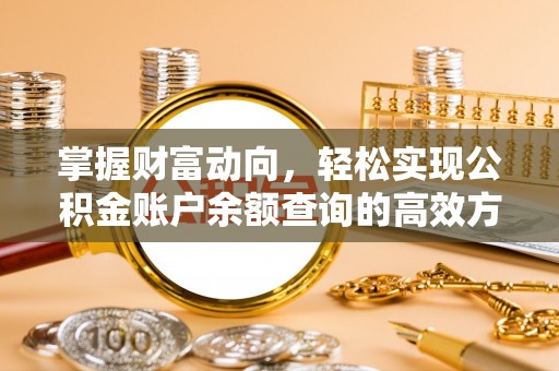宿城掌握财富动向，轻松实现公积金账户余额查询的高效方式