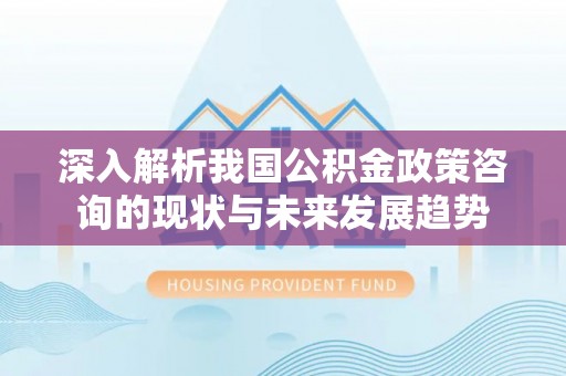 宿城深入解析我国公积金政策咨询的现状与未来发展趋势
